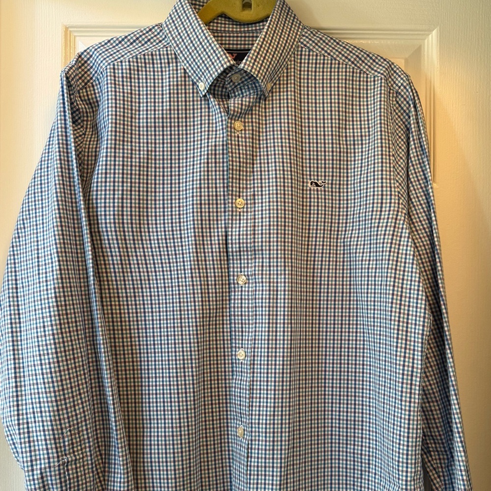 VINEYARD VINES Men’s Oxford Cotton Whale Shirt-Medium